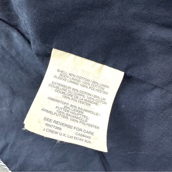 J. Crew Women’s Sz Petite 0P Blue Linen Cotton Blazer Jacket Classic One Button - Picture 8 of 12
